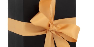 Black Gift Box with Gold Bow