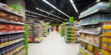 Empty supermarket aisle