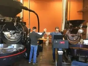 Kickapoo Coffee's roasters on vintage Probat machines