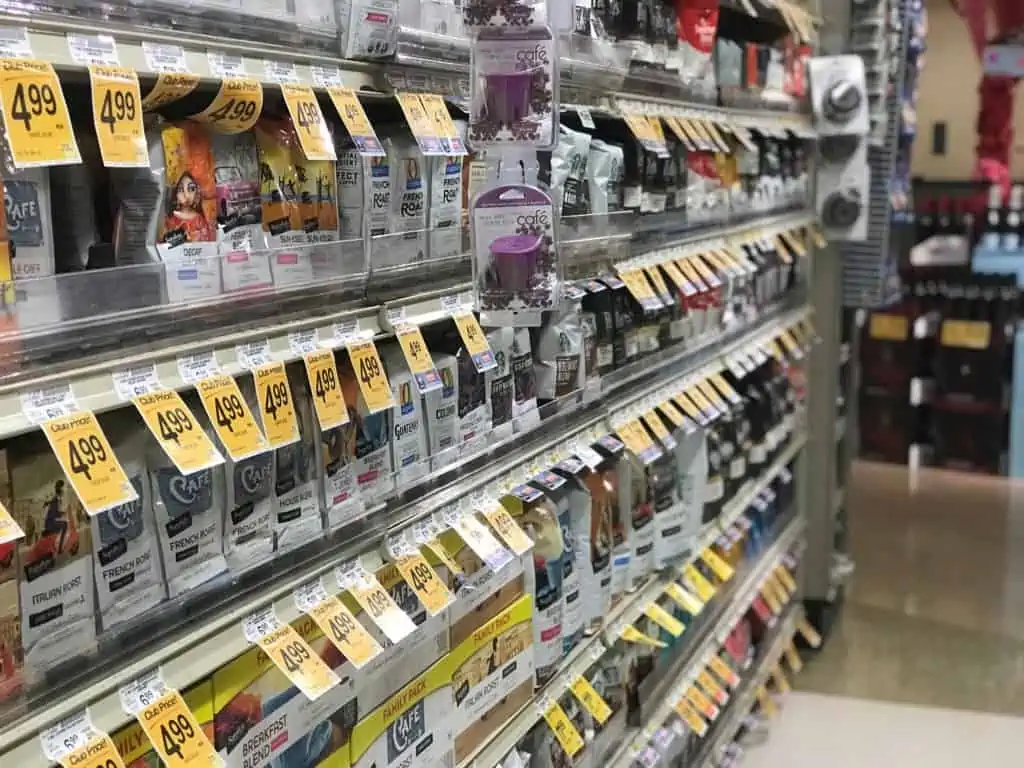 Typical coffee aisle in a Safeway supermarket, Portland, Oregon. Courtesy of Ron Walters.