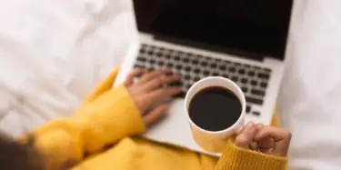Woman shopping for coffee online
